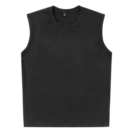 Ermeløs Topp til Herre – Faux Suede Singlet i Løs Vintage Stil