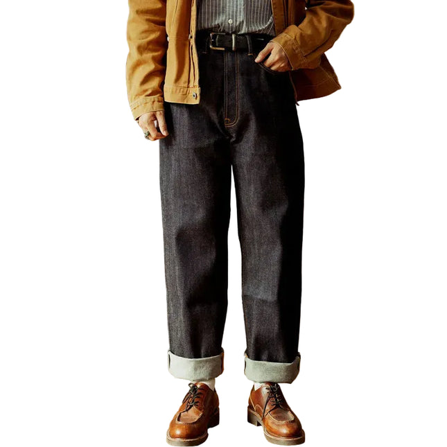 Klassiske Herrejeans i Rå Selvedge Denim – Rett og Avslappet Passform | Premium Jeans i Japansk-Inspirert Amekaji Stil