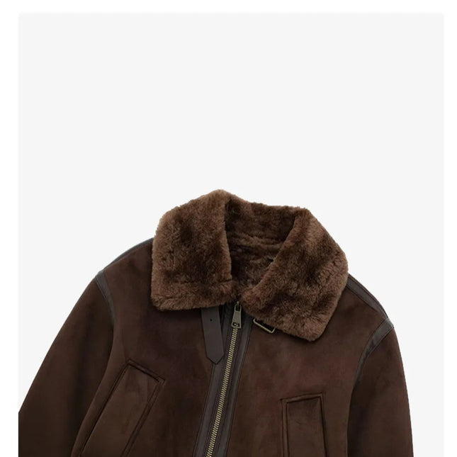 Damejakke for Høst og Vinter – Løs Dobbelsidig Jakke med Kontrastdetaljer