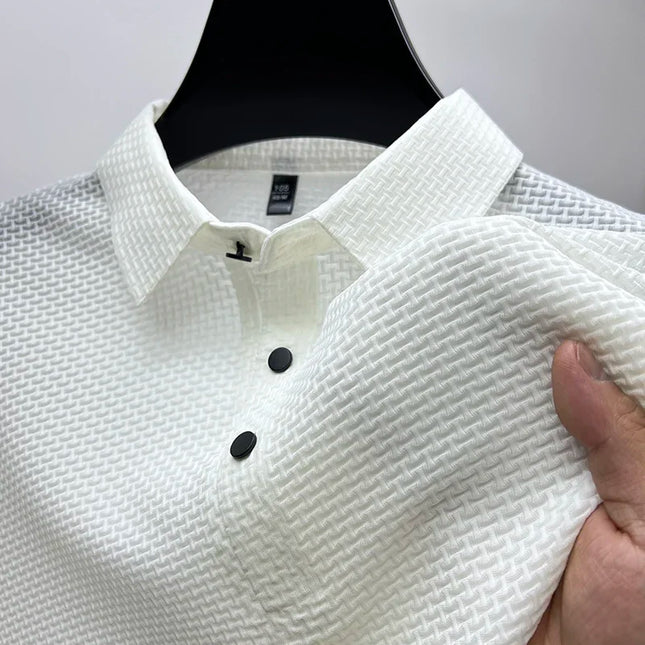 Kortermet Polo T-skjorte for Herre – Sommerlig, Pustende og Business Casual (M–4XL)