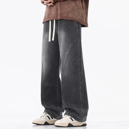 Retro Herrejeans – Løse, Rette Bukser i Amerikansk Stil | Casual Denim Bukser til Vår og Høst (2025)