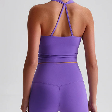 Treningssinglet med kryssrygg – Sports-BH med høy støtte og integrerte innlegg