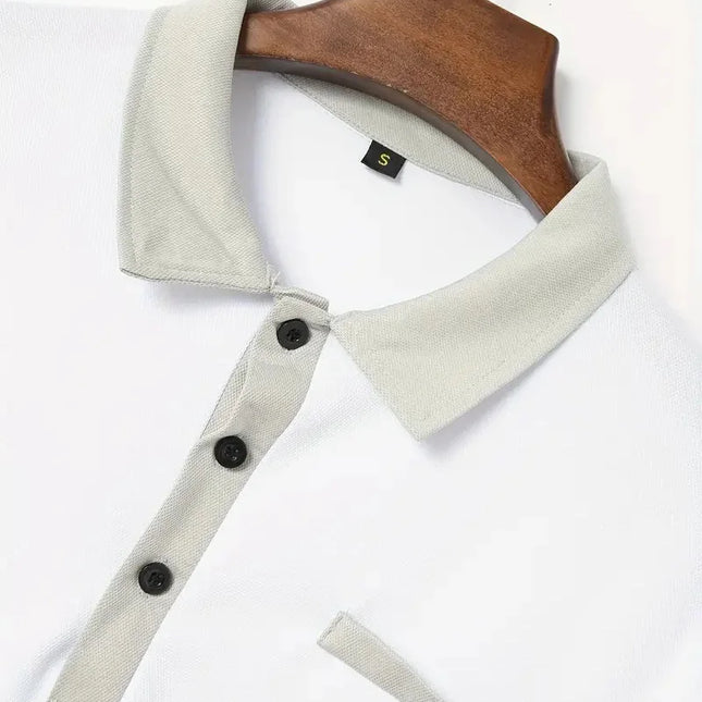 Langermet Polo for Menn – Klassisk Business-Casual Skjorte med Krage (Vår & Høst)