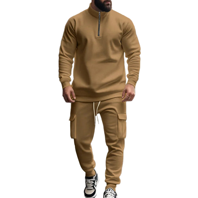 Herre Joggedress – Semi-zip Genser & Fleecebukse | Slim Fit & Komfortabel Vinterstil