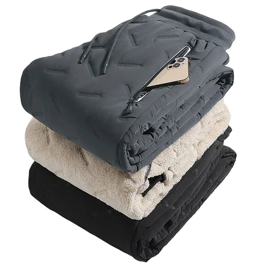 Vinter Forede Bukser for Menn – Vindtette & Vanntette Dunjoggers med Ullfôr | Varm, Komfortabel & Funksjonell til Ski & Friluft