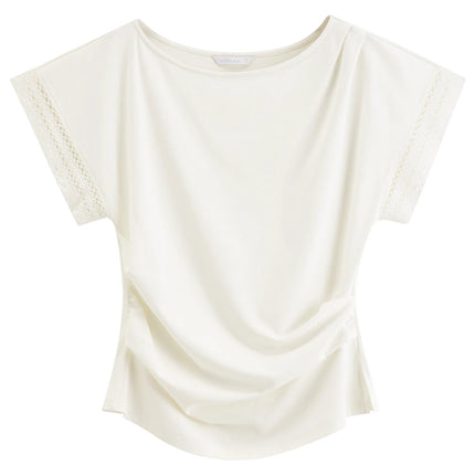 Ruched T-skjorte til Dame – Minimalistisk Urban Sommerstil