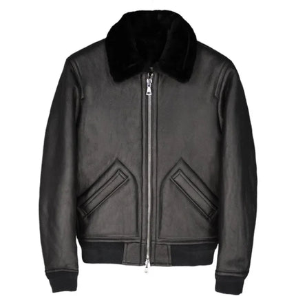 Eksklusiv Herrejakke i Ekte Skinn & Saueskinnspels – Varm Pilotjakke i Luksuskvalitet | Vinterfrakk