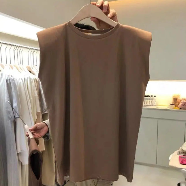 Sommerens Løse Ermeløse T-skjorte for Damer – Komfortabel og Stilren