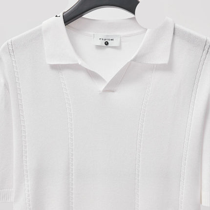 Sommer Polo T-skjorte til Herre – V-hals, Slim Fit & Britisk Stil