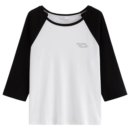 T-skjorte med Raglanermer til Dame – Color Block & Avslappet Sommerstil