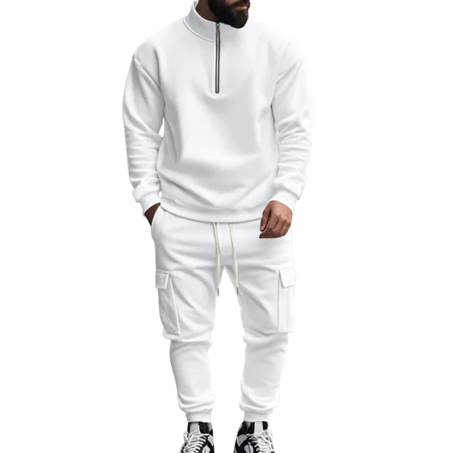 Herre Joggedress – Semi-zip Genser & Fleecebukse | Slim Fit & Komfortabel Vinterstil