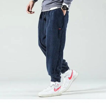 Trendy Cordfløyelsbukser for Herre – Løse og Komfortable Bukser til Høst og Vinter