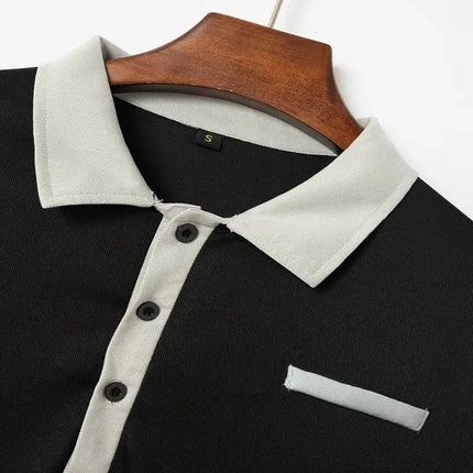 Langermet Polo for Menn – Klassisk Business-Casual Skjorte med Krage (Vår & Høst)