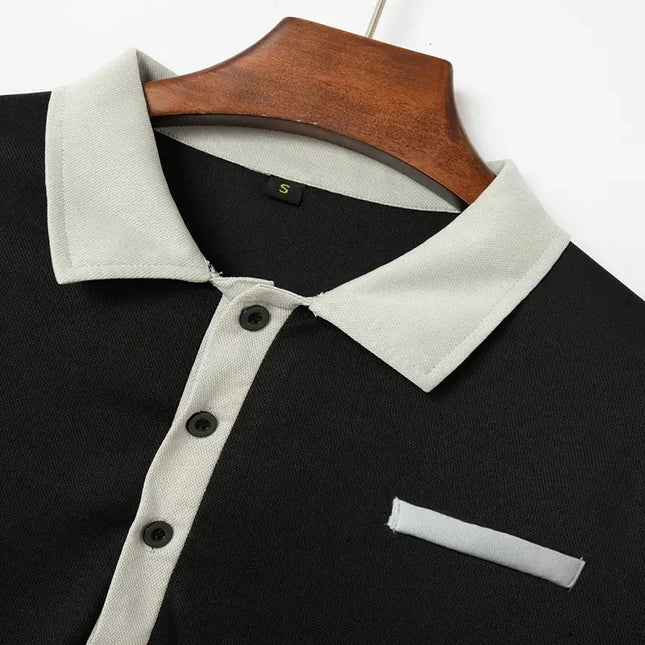 Langermet Polo for Menn – Klassisk Business-Casual Skjorte med Krage (Vår & Høst)