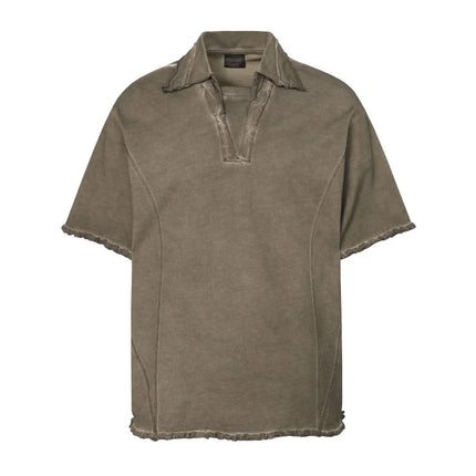 Retro Polo T-skjorte til Herre – Distressed Safari Stil & Løs Passform