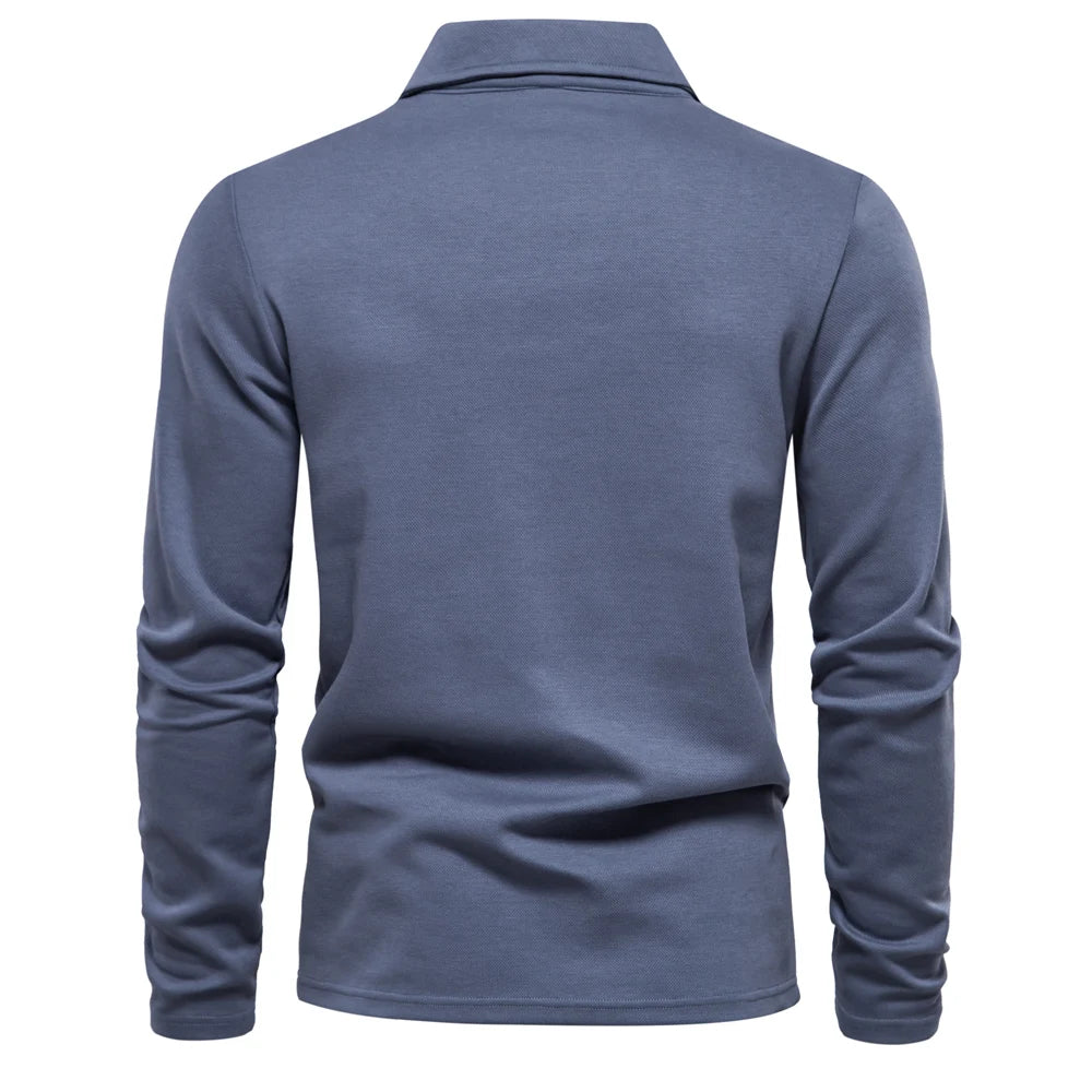 Herre Polo Skjorte med Broderi – Klassisk Krage & Luksuriøs Golfstil