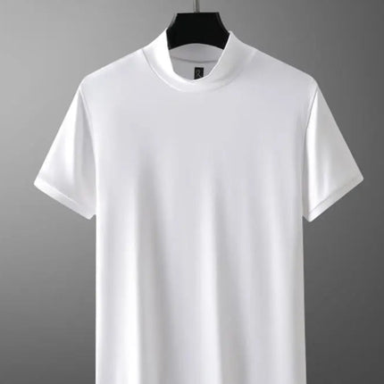 Klassisk Y2K Turtleneck T-skjorte for Herre – Kortermet Streetwear i Myk Modal