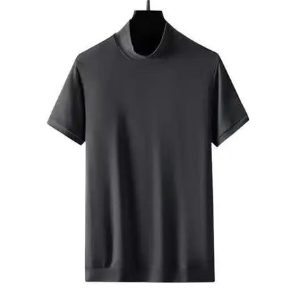 Klassisk Y2K Turtleneck T-skjorte for Herre – Kortermet Streetwear i Myk Modal