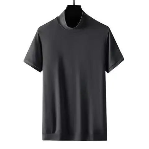 Klassisk Y2K Turtleneck T-skjorte for Herre – Kortermet Streetwear i Myk Modal