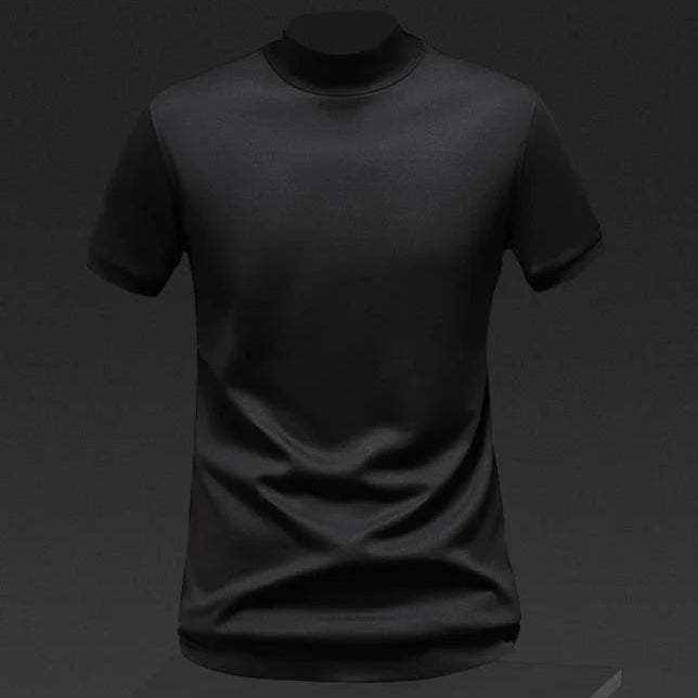 Klassisk Y2K Turtleneck T-skjorte for Herre – Kortermet Streetwear i Myk Modal