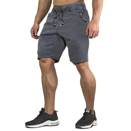Sommerens Bomullsshorts for Menn – Joggers med Elastisk Liv og Glidelåslommer