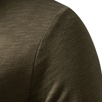 Langermet Henley T-skjorte for Herre – Pustende Bomull med Knapper og Smal Passform