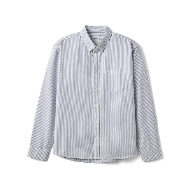 Klassisk Stripet Skjorte for Menn – Oversized Oxford Skjorte i 100 % Bomull | Smart Casual Stil til Høst og Vinter 2025