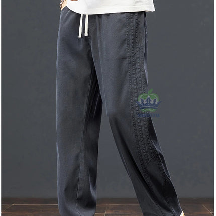 Sommerbukser for Herre i Lyocell – Løse, Vide Joggebukser med Elastisk Midje (opp til 5XL)