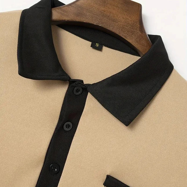 Langermet Polo for Menn – Klassisk Business-Casual Skjorte med Krage (Vår & Høst)