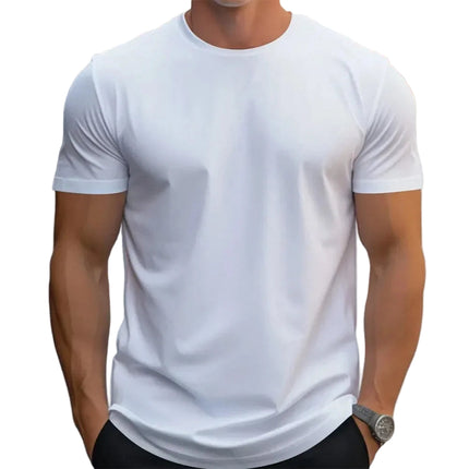 Klassisk bomulls T-skjorte for herre – ensfarget, myk og behagelig