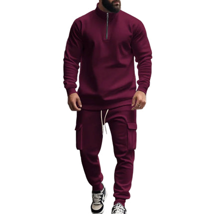 Herre Joggedress – Semi-zip Genser & Fleecebukse | Slim Fit & Komfortabel Vinterstil