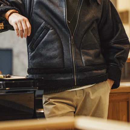 Vintage B3 Bomberjacke für Herren – Skinnjacke aus Fleece