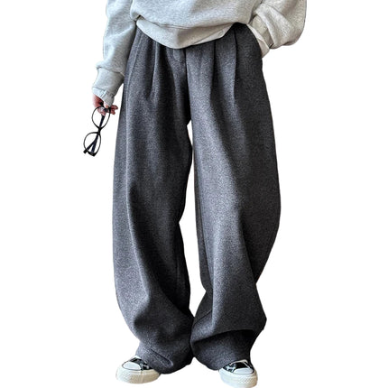 Vinterbukser for Kvinner i Ullblanding – Tykk, Høytlivsmodell med Vide Ben | Klassisk og Varm Bukse i Vintage Stil