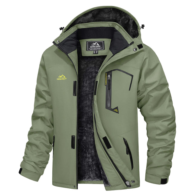 Herre Skijakke – Vanntett & Varm Parkas med Hette | Tykk Vinterjakke til Snø & Kulde