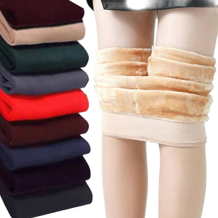 Vinterleggings for Kvinner – Høyt Liv og Tykt Fleecefôr | Varme, Myke og Elastiske Tights i Fløyelsstoff