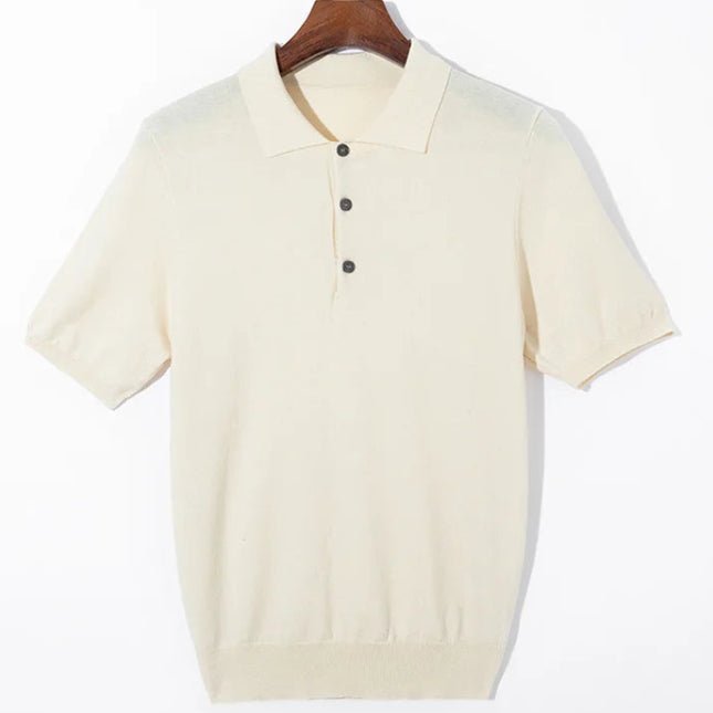Merinoull Polo T-skjorte til Herre – 100% Merino, Strikket & Lett Sommerstil