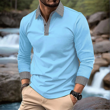 Langermet Poloskjorte for Menn – Pustende og Lett T-skjorte med Krage | Elegant og Komfortabel til Vår og Høst
