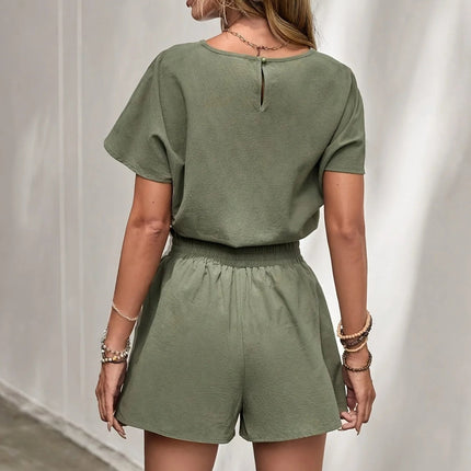 2-delt Sommerset for Kvinner – Løs T-skjorte & Komfortable Shorts