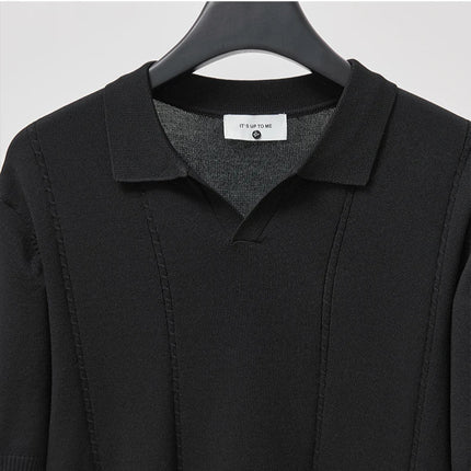 Sommer Polo T-skjorte til Herre – V-hals, Slim Fit & Britisk Stil