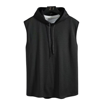 Ermeløs Treningstopp med Hette for Herre – Sporty Tanktop til Gym