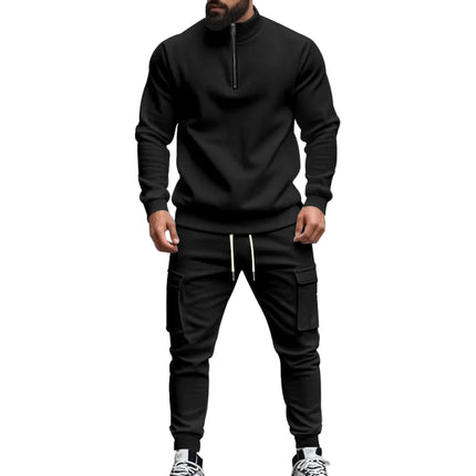 Herre Joggedress – Semi-zip Genser & Fleecebukse | Slim Fit & Komfortabel Vinterstil