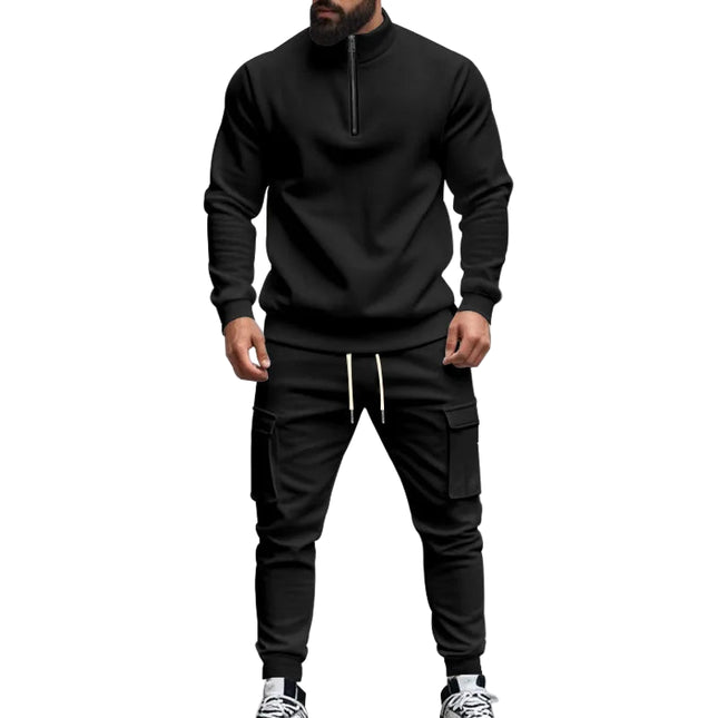 Herre Joggedress – Semi-zip Genser & Fleecebukse | Slim Fit & Komfortabel Vinterstil