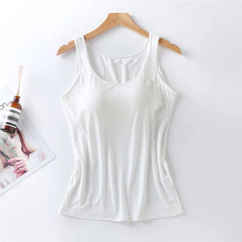 Dame Singlet med Innebygd BH – Slim Fit Topp med Polstring
