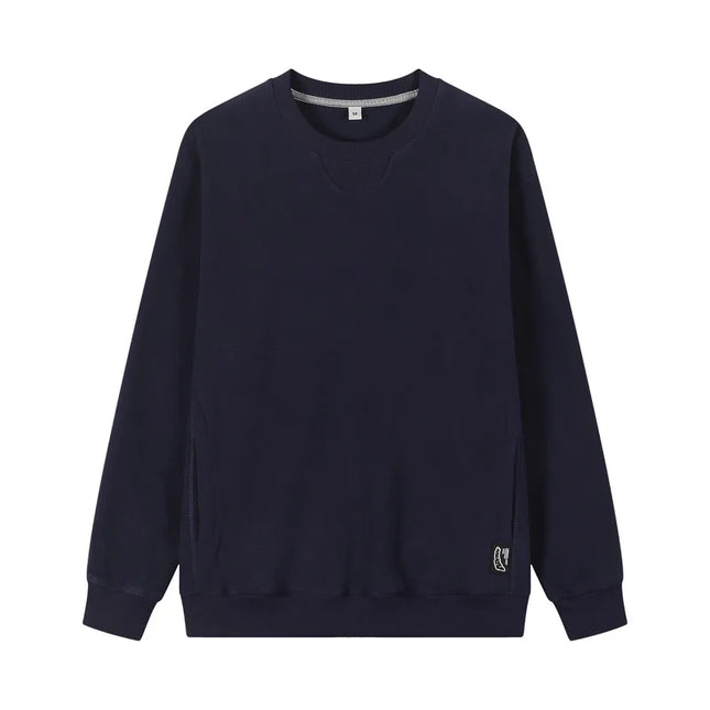 Varm Fleecegenser for Menn – Tykk 300G Langermet Genser med Lomme | Myk, Ensfarget og Komfortabel til Høst og Vinter