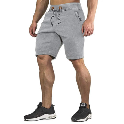 Sommerens Bomullsshorts for Menn – Joggers med Elastisk Liv og Glidelåslommer
