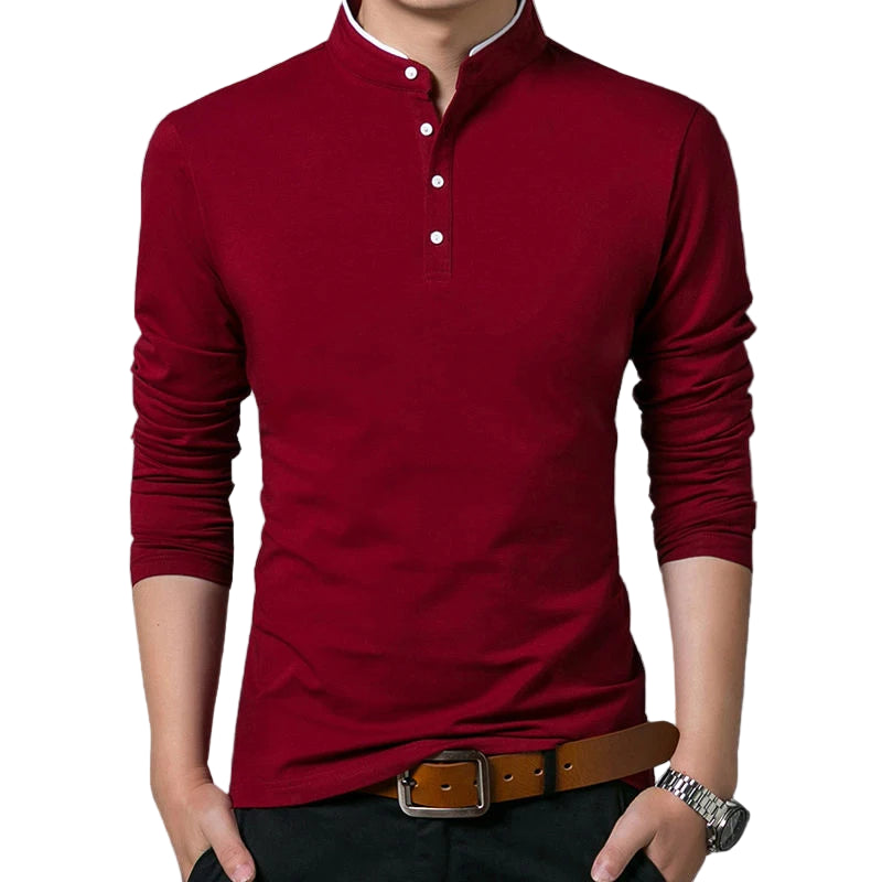 Herre Polo T-skjorte – Langermet, Pustende & Komfortabel | Business Casual & Sommer