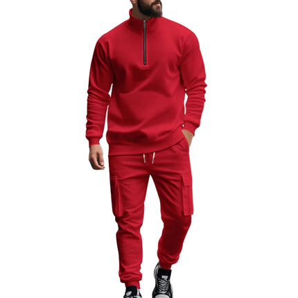 Herre Joggedress – Semi-zip Genser & Fleecebukse | Slim Fit & Komfortabel Vinterstil