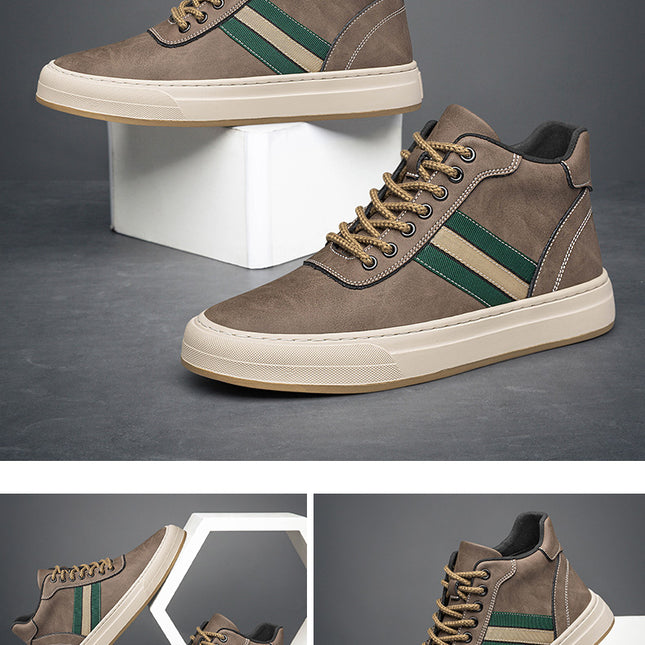 Herresneakers i Ekte Skinn – Øker Høyden med 7 cm | Stilrene Høye Løftesko