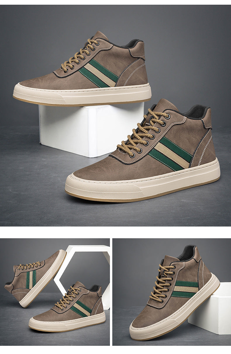 Herresneakers i Ekte Skinn – Øker Høyden med 7 cm | Stilrene Høye Løftesko