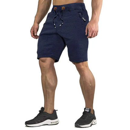 Sommerens Bomullsshorts for Menn – Joggers med Elastisk Liv og Glidelåslommer